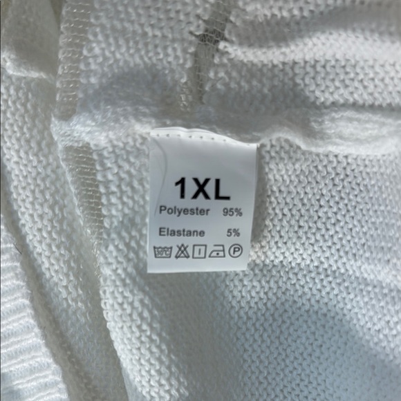 Chic White see through Long Sleeve‎ Crew Neck Sweater Dress NWOT 58" long - Picture 2 of 9